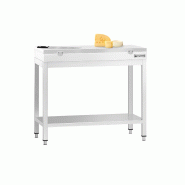 Table inox de découpe avec plan blanc - Profondeur 700 mm | Ggm - 800_0