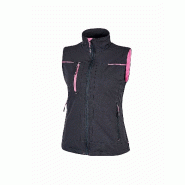 U-POWER Gilet de travail sans manches SATURN Femme - Gris/Fuchsia S - S gris multi-matériau 8033546465226