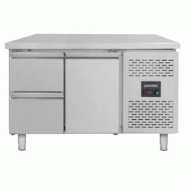 Vaiotec Comptoir réfrigéré EASYLINE / 1 porte et 2 tiroirs - monobloc, 1360 x 700 mm - inox 12009