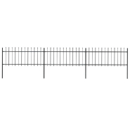 Vidaxl clôture de jardin avec dessus en lance acier 5,1 x 0,8 m noir 277604