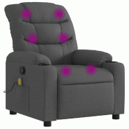 VidaXL Fauteuil de massage inclinable gris foncé tissu Modèle Cormora - 8721012220812