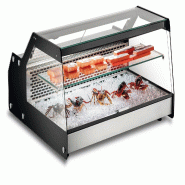 Vitrine réfrigérée inox, thermostat numérique, temp. +2°C/+12°C, dégivrage automatique, éclairage LED, dimensions 101,4x87,4x41,9 cm, FISHOW100 - 4165