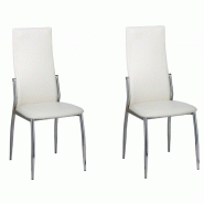 2 CHAISES DE CUISINE SALON SALLE À MANGER DESIGN BLANCHES 1902003