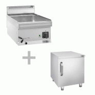 Bain-marie électrique sur meuble - 1x GN 1/3 et 1x GN 1/2 - Meuble 1 porte Inox | GGM - Mario 600 Bain-marie électrique sur meuble - 1x GN 1/3 et 1x GN 1/2 - Meuble 1 porte Inox | GGM - Mario 600