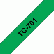 Brother TC-701 ruban d'étiquette Noir sur vert