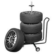 Carpoint porte-pneu mobile avec housse aluminium noir 439322