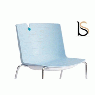 Chaise design Mork avec pied pyramidal - Mobel Linea. - Bleu clair_1