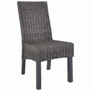 Décoshop26 - Lot de 4 chaises de salle à manger cuisine marron Rotin Kubu et bois de manguier CDS021696 - marron Bois massif 3000016041537