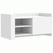 Décoshop26 - Table basse de salon avec étagères design moderne 100 x 50 x 50 cm bois d'ingénierie blanc DEC037797 - blanc Bois massif 3000263471330