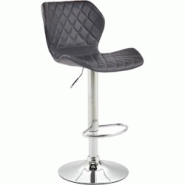 Décoshop26 - Tabouret de bar x1 avec coutures décoratives en forme de losanges en PVC noir et métal chromé 10_0004648 - noir 3000252212654 Décoshop26 - Tabouret de bar x1 avec coutures décoratives en forme de losanges en PVC noir et métal chromé 10_0004648 - noir 3000252212654