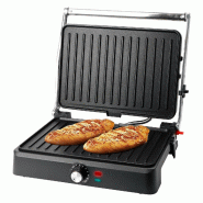 Grill de contact Emerio – Appareil à croque-monsieur et panini – Surface de cuisson 34 x 24 cm – Acier inoxydable/Noir – CG-130859 - noir pla