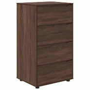 Helloshop26 - Armoire de rangement lot de 2 rectangulaires fonctionnelles 60 x 48 x 105 cm en bois d'ingénierie chêne brun 02_0056193 - Bois massif