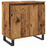Helloshop26 - Armoire de salle de bain avec rangement industriel 58 x 33 x 60 cm en bois d'ingénierie vieux bois 02_0051100 - Bois massif 30002367436