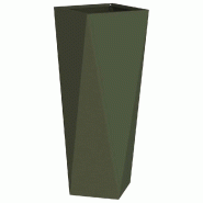 Helloshop26 - Bac à plantes rectangulaire extérieur moderne 30 x 30 x 75 cm en acier vert olive 02_0053012 - vert acier 3000237704198