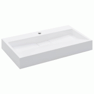 Helloshop26 - Lavabo salle de bain 80 cm fonte minérale/marbre blanc 02_0002634 - 3000101311538