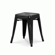 Kosmi Tabouret en métal noir brillant style industriel - Hauteur 46 cm - noir métal 3760301698760 Kosmi Tabouret en métal noir brillant style industriel - Hauteur 46 cm - noir métal 3760301698760