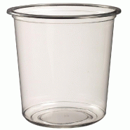 Pot rond (couvercle non inclus) PET transparent 750ml - par 500