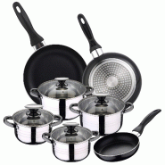 San Ignacio - Batterie de cuisine 16/18/20/24 cm en acier inoxydable avec ensemble de 3 poêles Ø16/20/24 cm - multi-matériau PK1151