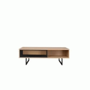 SIT Möbel Table basse | 2 compartiments ouverts | MDF aspect chêne naturel | Structure métallique noire | L 110 x P 55 x H 38 cm - multicolore mult SIT Möbel Table basse | 2 compartiments ouverts | MDF aspect chêne naturel | Structure métallique noire | L 110 x P 55 x H 38 cm - multicolore mult