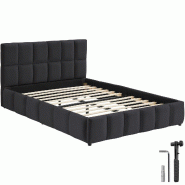 TecTake GmbH tectake lit rembourré Shirley, sommier à lattes intégré, capacité 250 kg, 153x220x93 cm, velours noir - noir Bois manufacturé 406498 TecTake GmbH tectake lit rembourré Shirley, sommier à lattes intégré, capacité 250 kg, 153x220x93 cm, velours noir - noir Bois manufacturé 406498