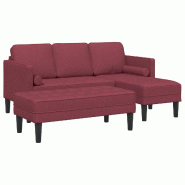 VidaXL Ensemble de Canapés avec coussin 2 pcs Bordeaux Polyester Modèle Vega Office Modern - Matériau naturel 3329255