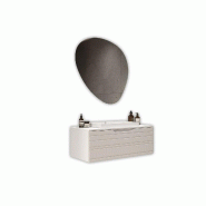 AQA Design Composition de salle de bain en MDF 3 pièces SOLMIRA blanc mat L.90 P.45 H.190 MPSO36-O1 - blanc Bois manufacturé MPSO36-O1
