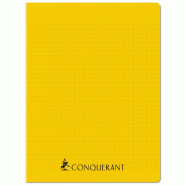 CONQUERANT Lot de 10 Cahier Sept PP piqué 24x32, 96p./48 feuilles 70g/m², Séyès, coloris jaune - 3020120260709