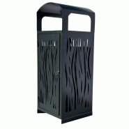 Corbeille de ville Urba en acier - 80 litres avec toit - Résistante aux intempéries et au vandalisme