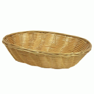 Corbeille polypro tressé ronde "Plastic" miel Ø24,5x18x6,5cm - par 20