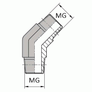 Coude mâle gaz conique x mâle gaz conique - 3/8' , 16.66