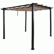 Décoshop26 - Pergola de jardin en aluminium 3x3 m avec toit coulissant réglable UV50+ structure 8 cm coloris crème beige 04_0009724 - aluminium 300_0