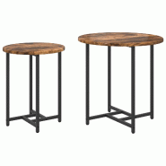 Ensemble de tables d'appoint 2 pcs Chêne fumé et noir Modèle Aero Urbain Plus - 869698