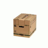 Fellowes Lot de 5 Carton de déménagement Bankers Box SmoothMove, 37,5 litres / 50 kg, en carton recyclé naturel - 0043859607037