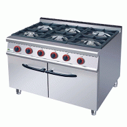 Fourneau gaz sur placard fermé 6 feux - 1050x700x850 mm - PJUS-RA-6