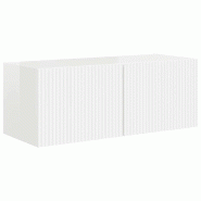 Helloshop26 - Meuble TV mural moderne avec étagères rangement minimaliste salon 78,5 x 31 x 29,5 cm en bois d'ingénierie blanc 02_0054907 - blanc B