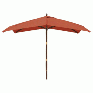 Helloshop26 - Parasol de jardin avec mât en bois 300 x 300 x 273 cm orange 02_0008365 - 3000447047764