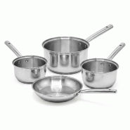 Lot de 3 casseroles 18/20/22 cm et 1 poêle 20 cm en inox Fackelmann Rhona - gris inox 3176239913163