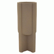 Mauro Ferretti Vase D'Extérieur Moai 101 Cm - Vase Sculptural En Résine Inspiré De L'Île De Pâques, Design Géométrique - marron 421750001