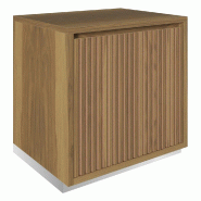 Meuble Vertigo T01 1 porte MDF naturel et olivier 60x47x60 cm