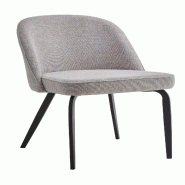 Mobiliara Lot de 2 Chaises Adèle Taupe  – Assise Mousse Haute Densité, Piètement Acier Époxy Madrid, Design Contemporain - marron polyester A06596/01