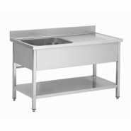 Plonge professionnel avec bac a gauche 1000x600x850+100mm - PTHSTR106BL1