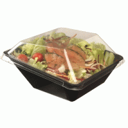 Saladier carré avec couvercle rPET noir 900ml - par 200