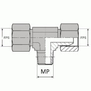Té orientable femelle tournant NPSM x femelle tournant NPSM - DESIGNATION : TFNPSM OR 1/4 / MNPT1/4 - Ø MP : 1/4' (13.61mm) - Ø FPS : 1/4' (10.99mm)