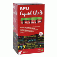 Apli Boîte de 12 marqueurs à craie liquide, pointe ronde 5,5 mm, vert - 8410782169031