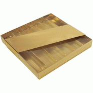 Boite chocolat or 17.5x17.5x2.5 cm - par 12