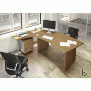 Bureau courbe Tono avec retour - Mobel Linea - Anthracite, Gauche_0
