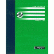 Calligraphe Lot de 20 Cahier Brouillon Ligne 7000 17x22, 48p./24 feuilles 56 g/m² piquées, Séyès - 3210330021485