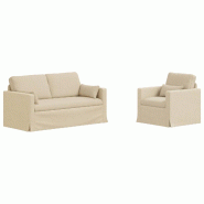Canapé 2 pcs Crème 158 x 78 x 80 cm tissu Modèle Apex Vent Élite - Matériau naturel 8721364374294