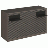 Comptoir Vertigo H T01 dble noir L170cm - 3 tab.Coulis. 6tab.Amovib noyer foncé