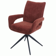 Décoshop26 - Chaise de salle à manger pivotante moderne accoudoirs enveloppants 90 x 60 x 60 cm confort d'assise ergonomique en 04_0009333 - 3000267